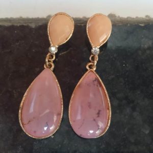 Elegant Pink Stone Earrings