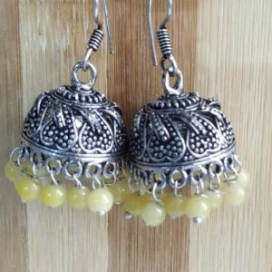 Yellow Oxidised Metal Earrings